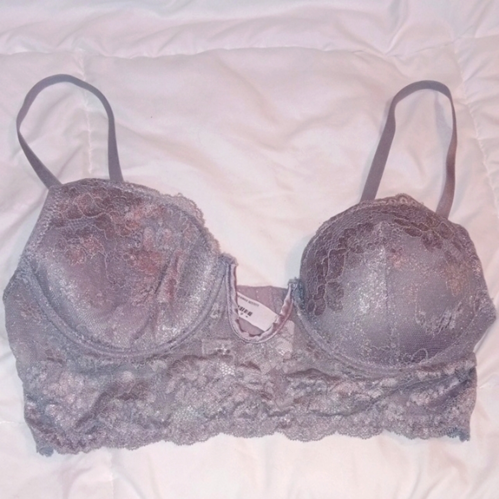 Forever 21 Lace Underwire Bra - Lavender Gray